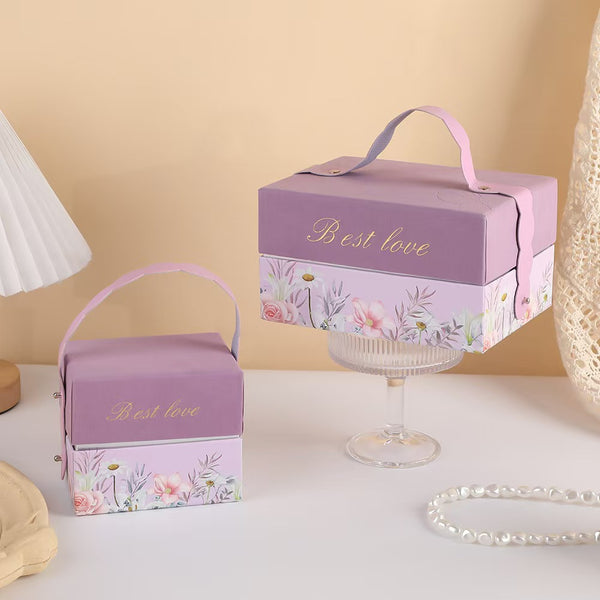Velvet Gift Box Wedding Favor Candy Box with Handle