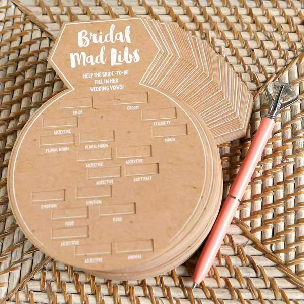 Kraft Paper Wedding Game Cards Rustic Party Activity Cards