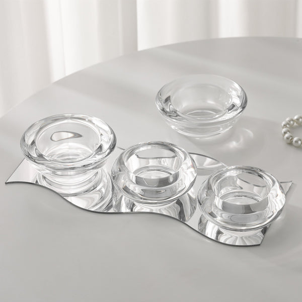 French Vintage Glass Candle Holder