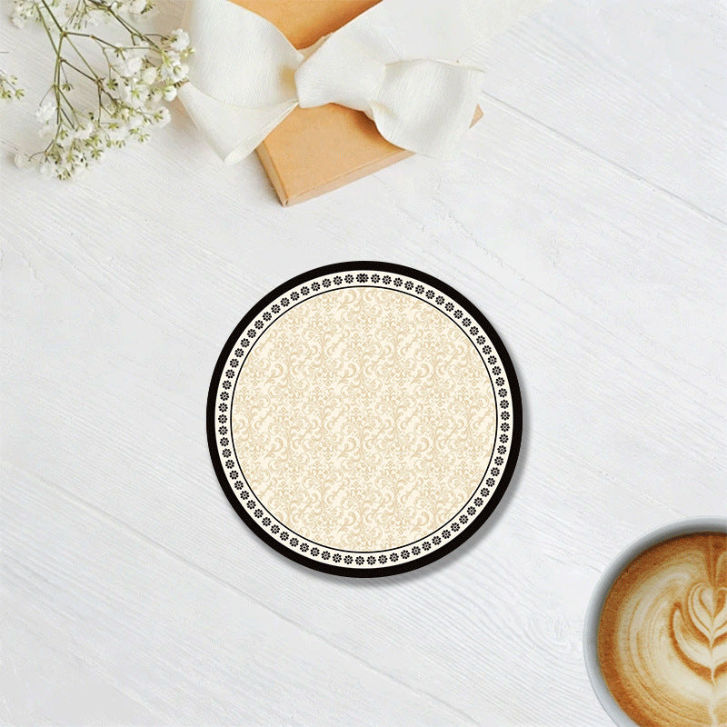 Natural Rubber Coaster – Hand Painted Heat Resistant Tea Cup Mat for Tea Table & Home Decor