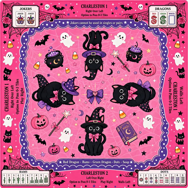 Halloween Mahjong Mat – American Style Game Table Pad with Non Slip, Noise Reducing & Custom Design Options