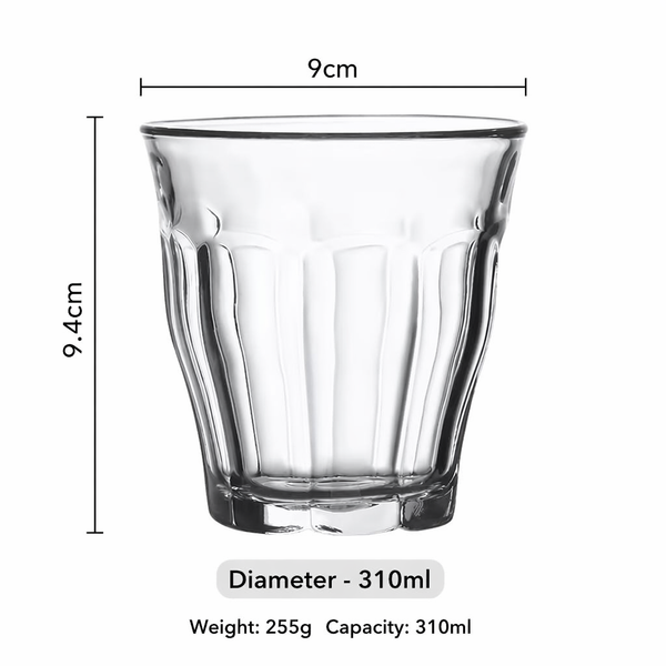 Ribbed Clear Glass Cups – Elegant Drinking Glassware for Coffee, Tea, Cocktails