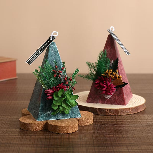 Christmas Dried Flower Beeswax Candle