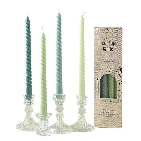 30cm Spiral Tapered Candle – Set of 4
