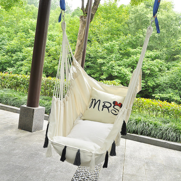 Canvas Hammock Chair – Portable Indoor & Outdoor Hanging Swing Seat