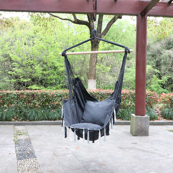 Canvas Hammock Chair – Portable Indoor & Outdoor Hanging Swing Seat