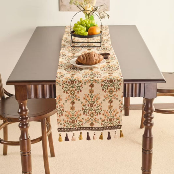 Boho Tassel Table Runner Ethnic Decorative Table Cover
