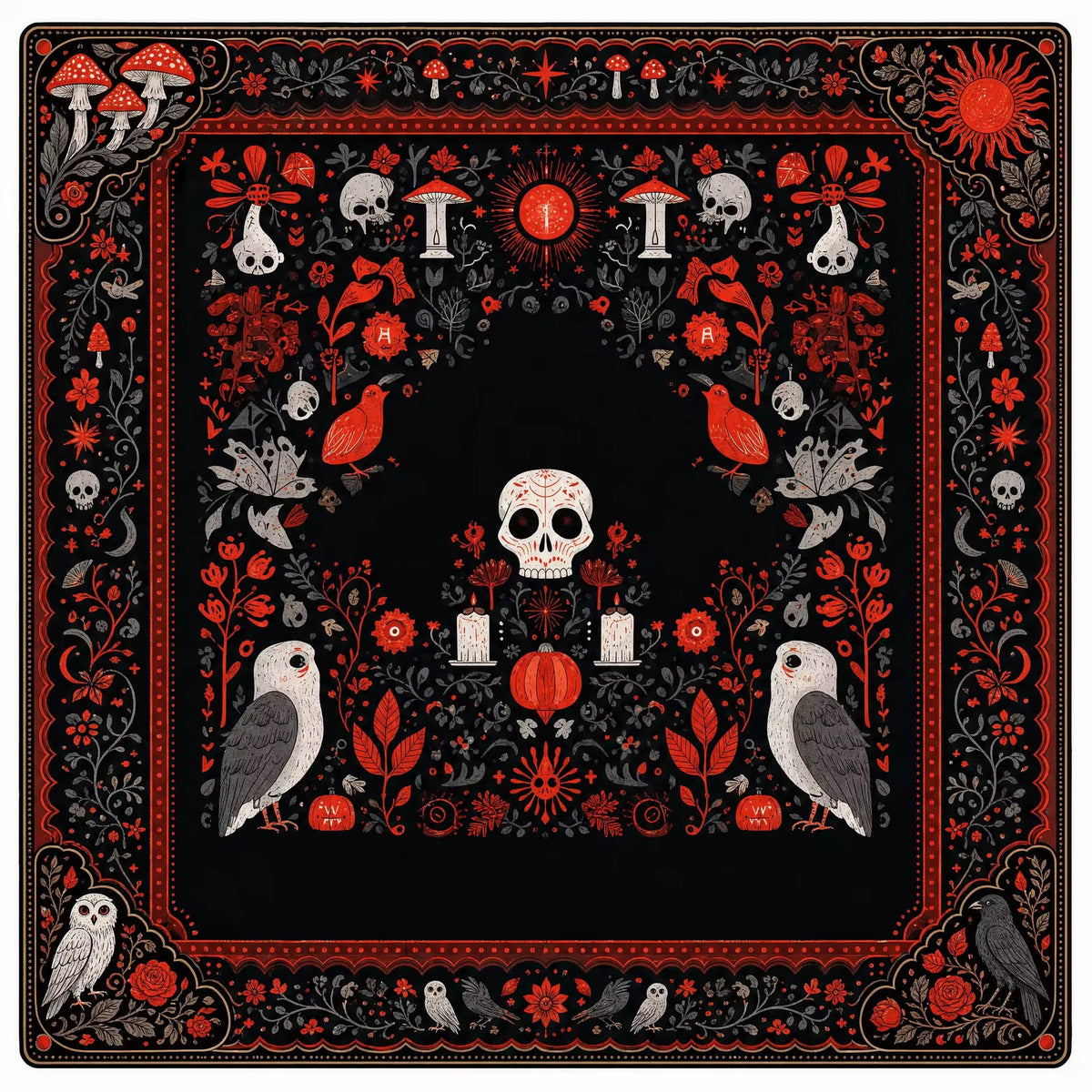 Halloween Mahjong Mat – American Style Game Table Pad with Non Slip, Noise Reducing & Custom Design Options