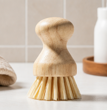 Natural Wooden Kitchen Brush – Eco-Friendly Cleaning Brush for Pots, Pans & Cookware