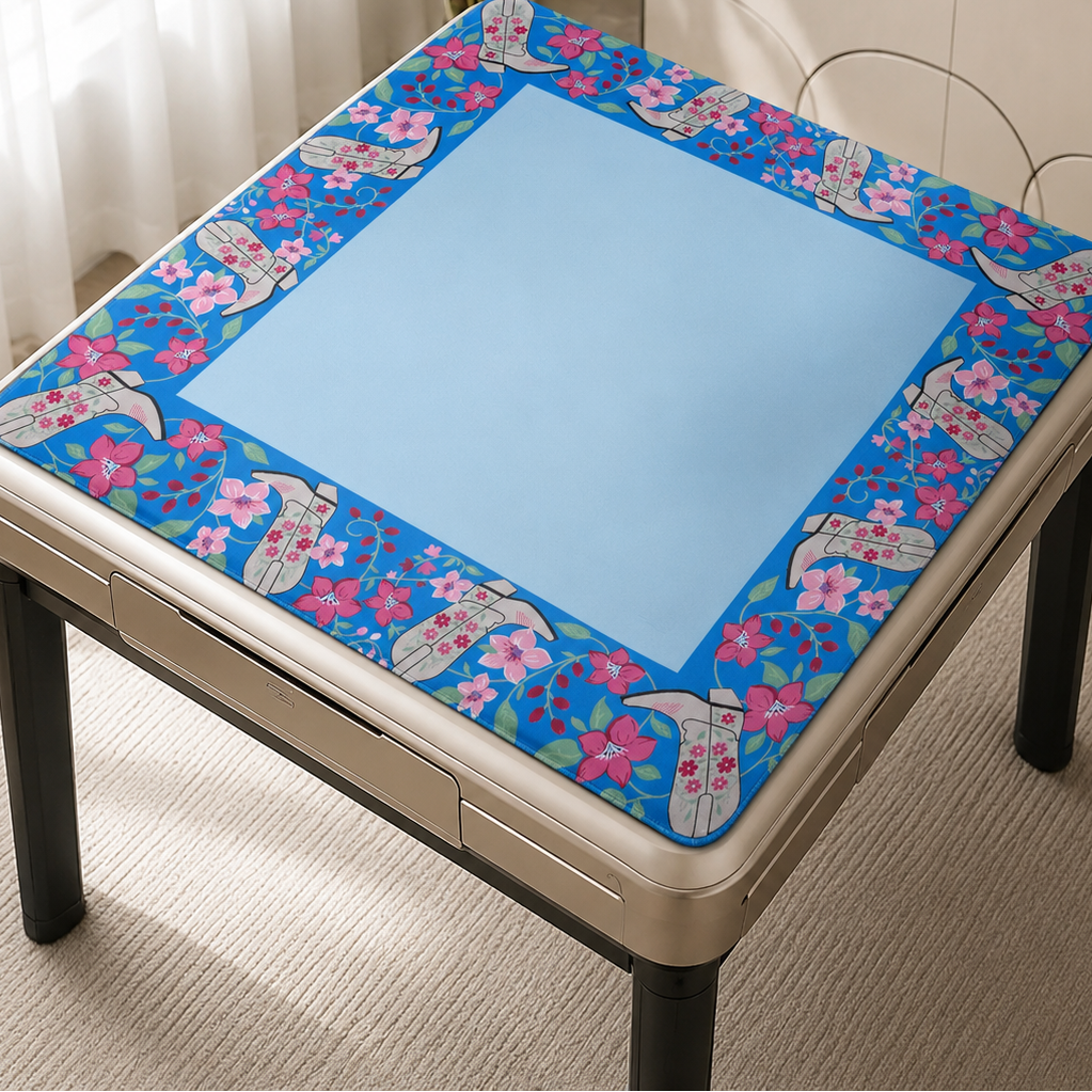 Western Floral Diatom Mud Table Mat – Stain Resistant Wear Resistant Mahjong Game Pad