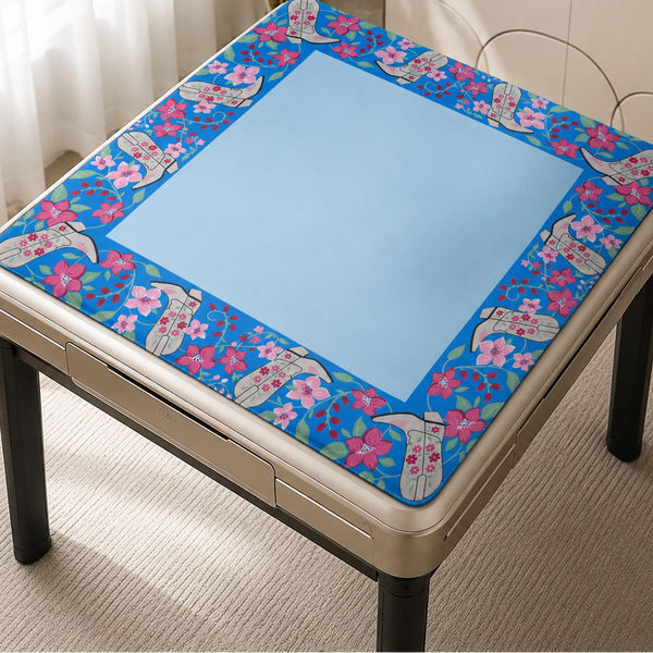 Western Floral Diatom Mud Table Mat – Stain Resistant Wear Resistant Mahjong Game Pad
