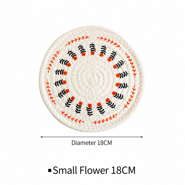 Woven Cotton Trivet, Nordic Heat-Resistant Table Mat