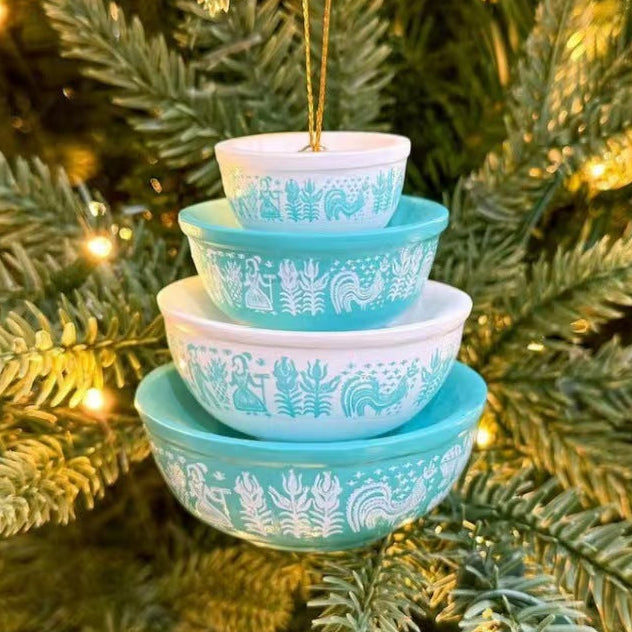 Stacked Bowl Resin Ornament Christmas Party Decoration