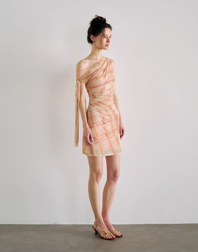 Amber Drape One-Shoulder Set