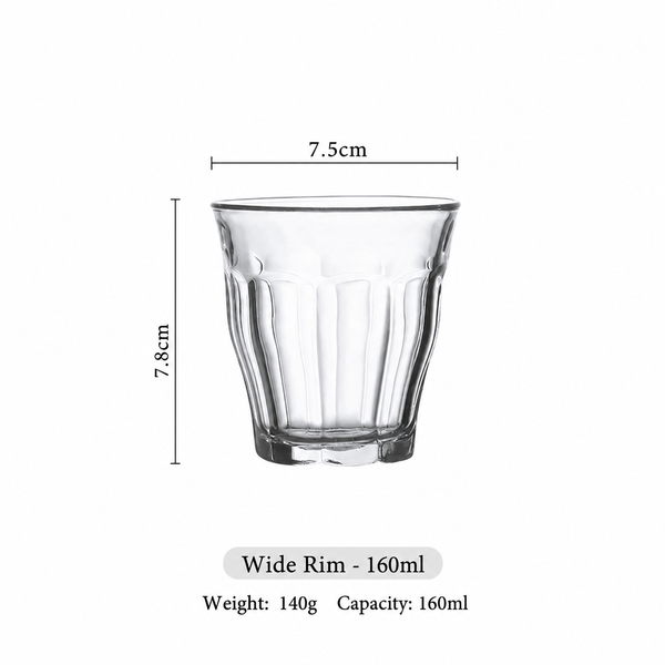 Vintage Fluted Glass Tumbler – 160ml Thick-Wall Drinking Glass