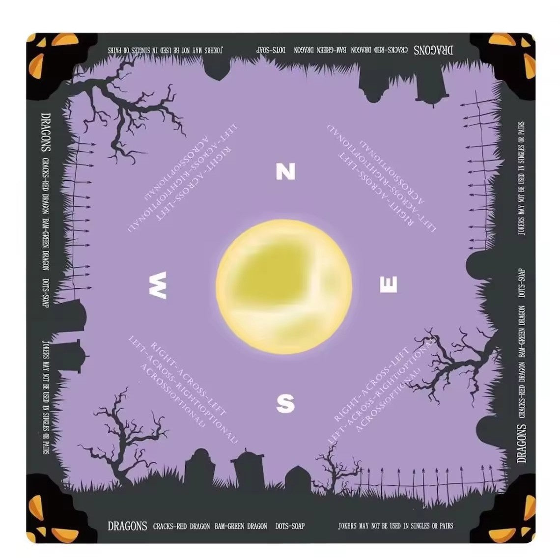 Halloween Mahjong Mat – American Style Game Table Pad with Non Slip, Noise Reducing & Custom Design Options