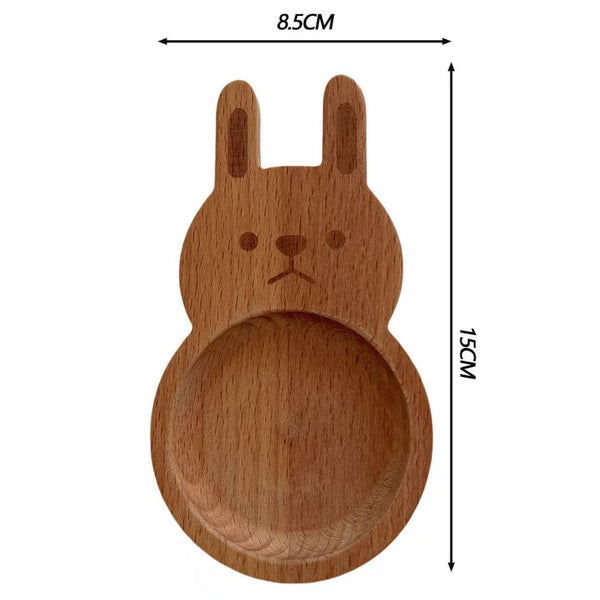 Beech Wood Animal Sauce Dish Wooden Dipping Plate