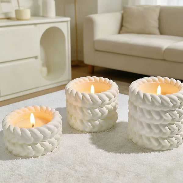 Handcrafted Jute Geometric Scented Candle