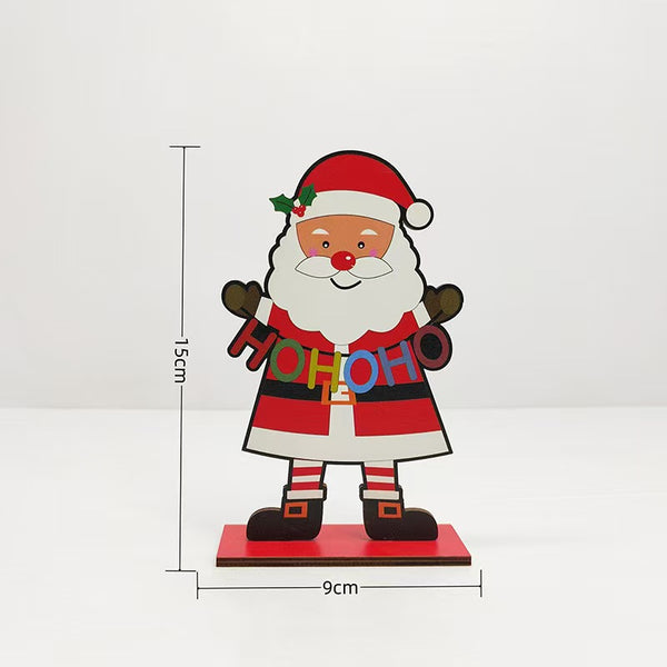 Wood Christmas Table Decor DIY Scene Display Ornament