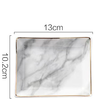 Marble Pattern Ceramic Rectangular Tray