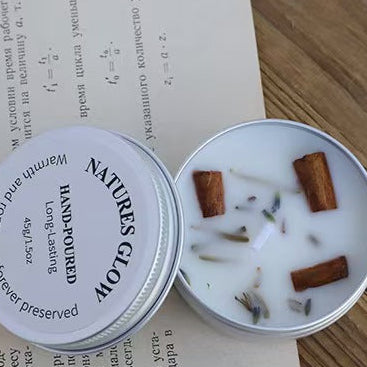 Dried Flower Scented Candle in Silver Tin