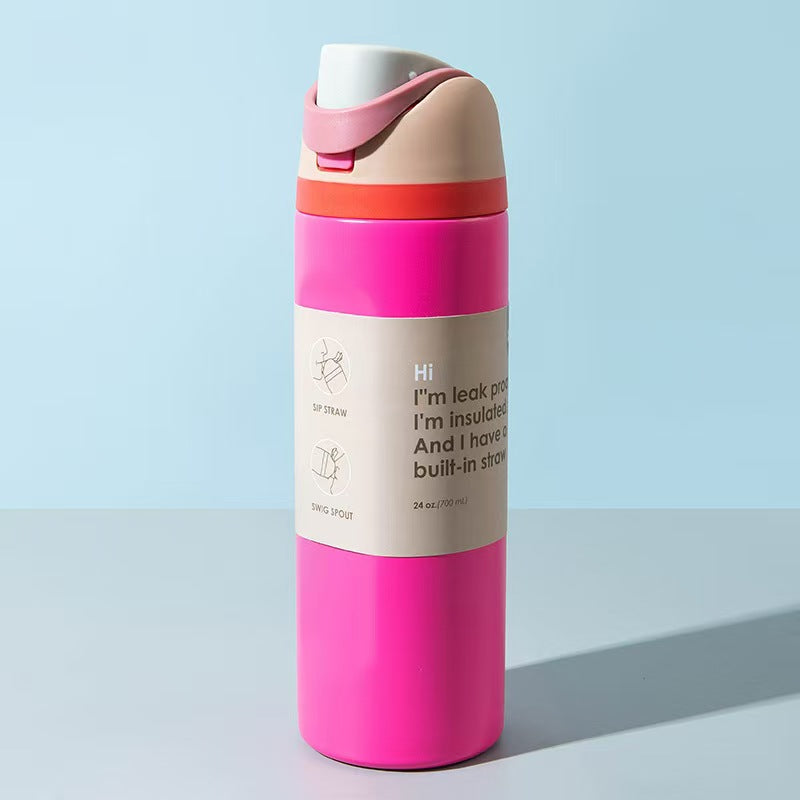Stainless Steel Insulated Water Bottle with Straw