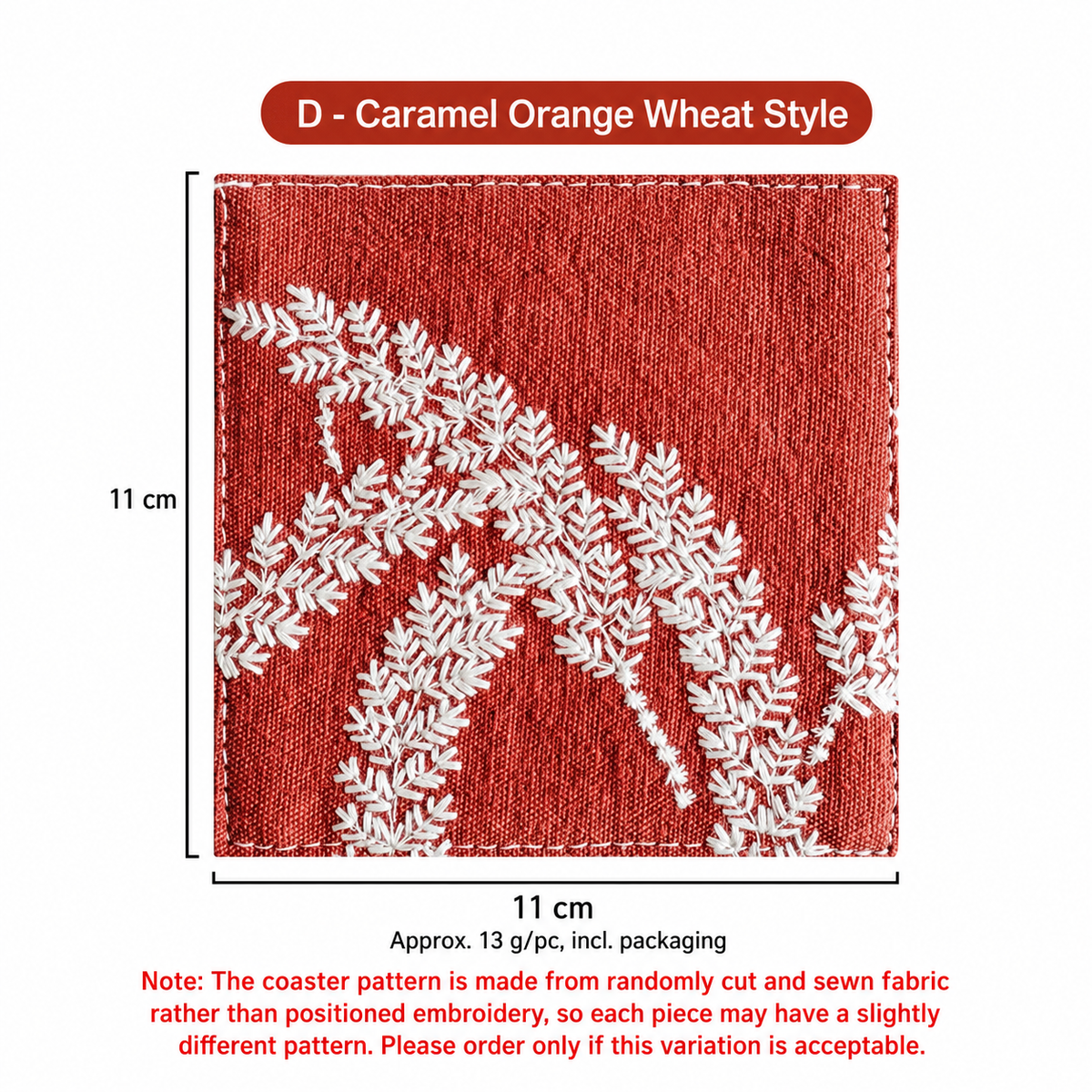 Embroidered Linen Coaster, Heat Resistant Coffee Cup Mat