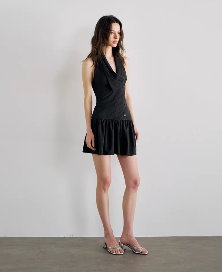 Shadow Halter Mini Dress