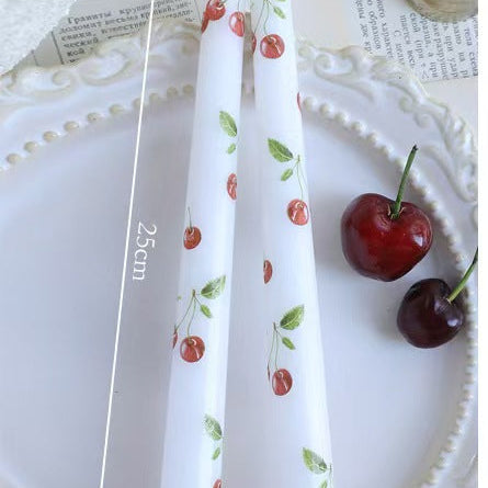 25cm Fruit Print Taper Candle – Set of 2