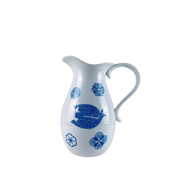 Rustic Ceramic Pitcher Vase – Farmhouse Tabletop Flower Vase
