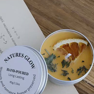 Dried Flower Scented Candle in Silver Tin