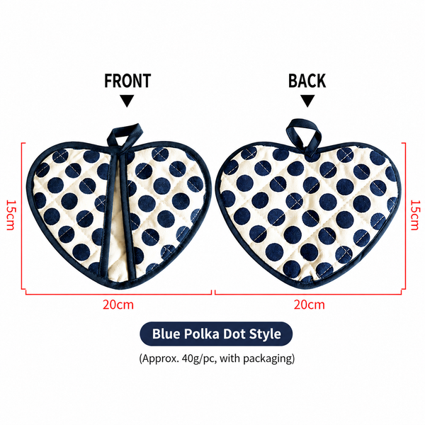 Thick Heart-Shaped Heat Resistant Pot Holder, Double-Layer Cotton Insulated Oven Mitt