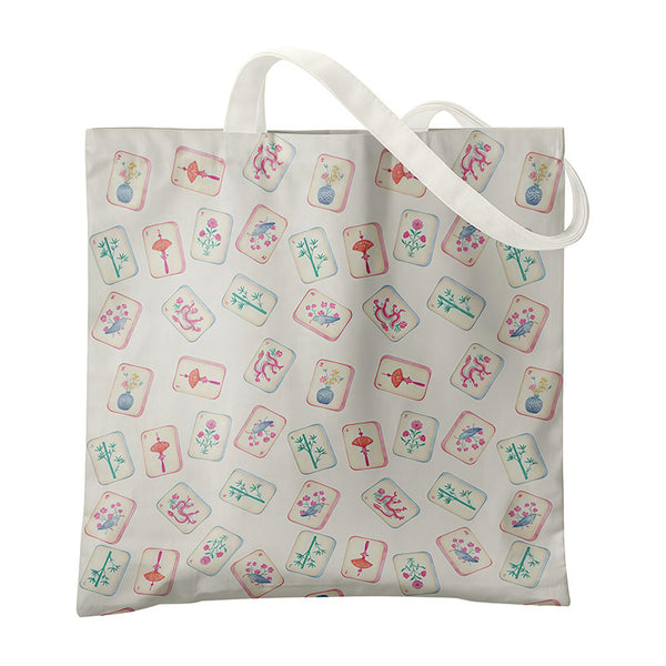 Mahjong Canvas Tote Bag – Chinese Culture Inspired Shopping Bag for Everyday Carry & Gift Giving