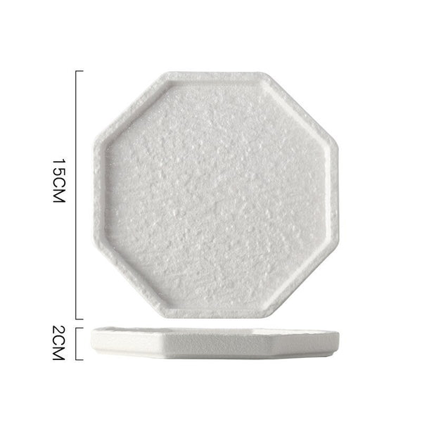 Rock Texture Ceramic Plate – Japanese Style Steak & Sushi Serving Plate