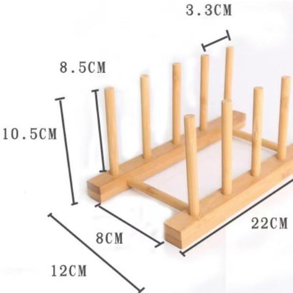 Bamboo Dish Drying Rack Plate Organizer