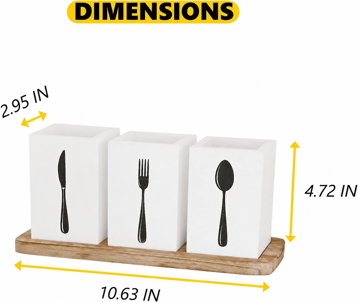 Wooden Cutlery Organizer – Compartment Kitchen Utensil Storage Tray