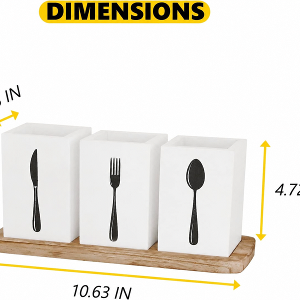Wooden Cutlery Organizer – Compartment Kitchen Utensil Storage Tray