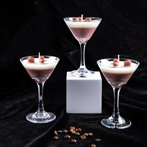 Coffee Scented Candle in Stemmed Cup