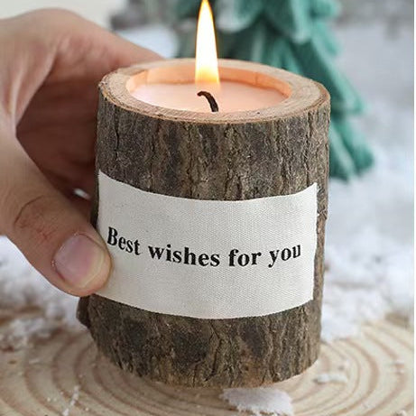 Wooden Scented Candle – Handmade Decorative Candle