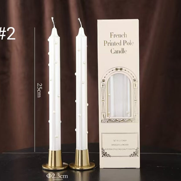 Pearl Taper Candles, Smokeless Soy Blend