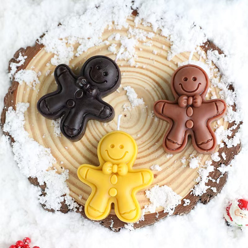 Gingerbread Man Scented Candle – Handmade Favor Candle