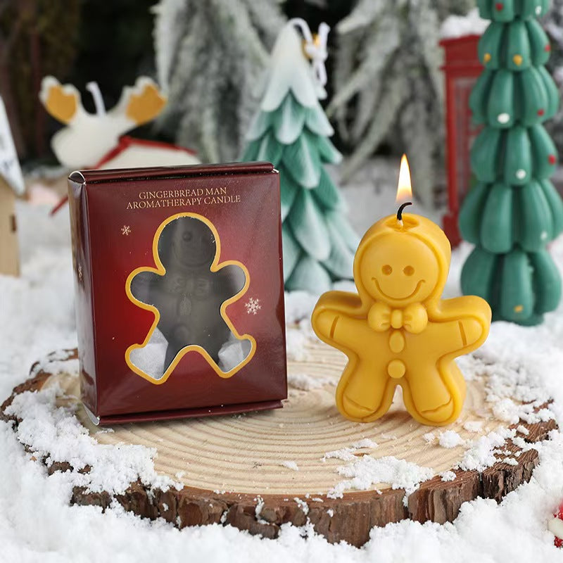 Gingerbread Man Scented Candle – Handmade Favor Candle