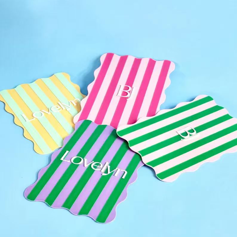 PVC Mahjong Game Cards Set – Colorful Washi Style Cards with Fun Sayings & Wave Edge Design for Couples Game