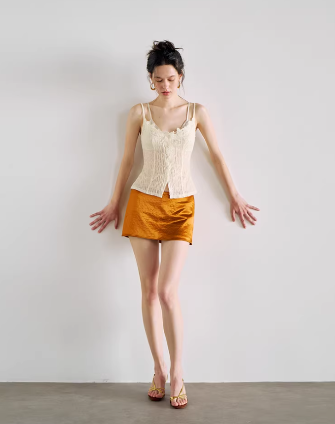 Sheer Satin Triangle Bralette