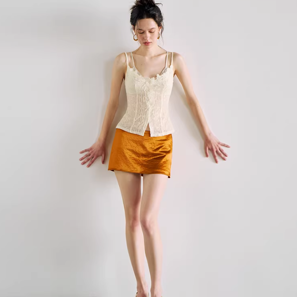 Sheer Satin Triangle Bralette