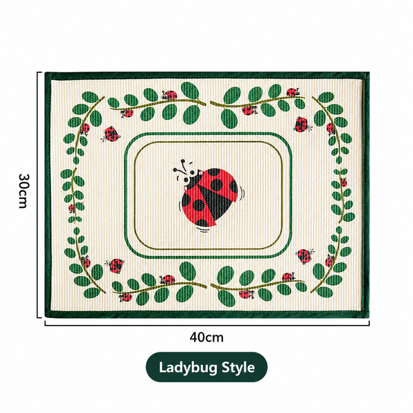 Printed Fabric Table Mat, Thick Rectangle Placemat and Drying Mat