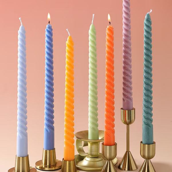 30cm Spiral Tapered Candle – Set of 4