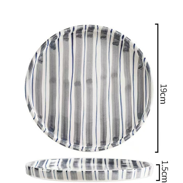 Minimalist European Striped Ceramic Cup and Saucer Set