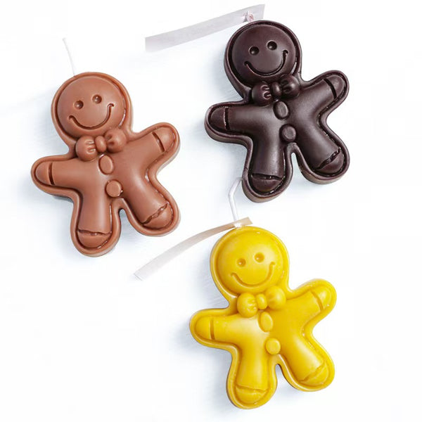 Gingerbread Man Scented Candle – Handmade Favor Candle