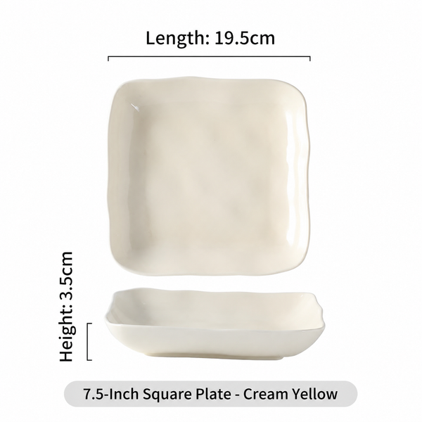 Handcrafted Texture Ceramic Dinnerware Set – Underglaze Bowls & Plates
